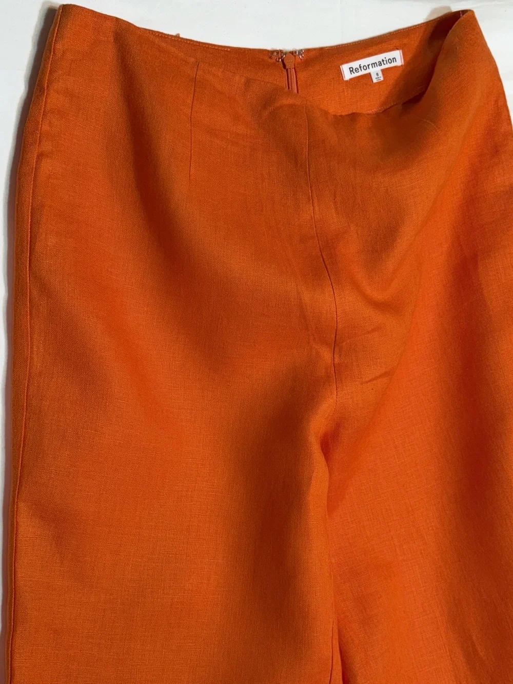 Reformation Liam Linen Pant Citrus Scallop Hem Linen Pants Size 6